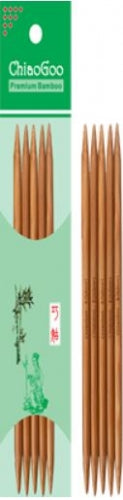 ChiaoGoo - 6" Double Point Needles, Patina (Stained Bamboo)